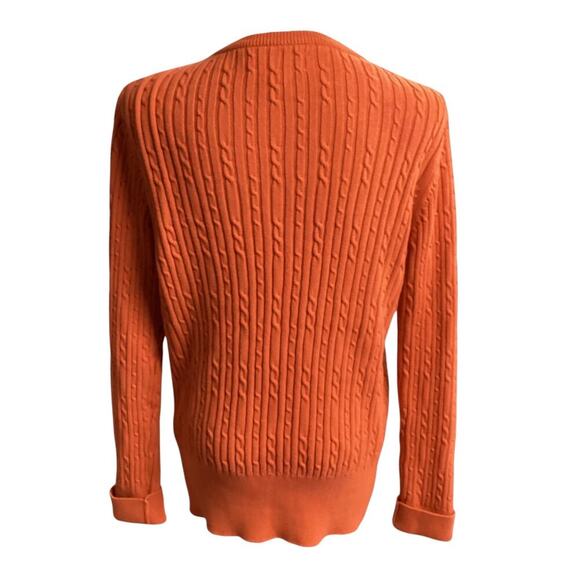Cabela's cable-knit cardigan orange size M - Picture 2 of 8